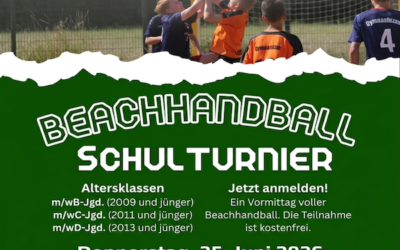 Einladung zum 4. Beachhandballturnier für Schulmannschaften