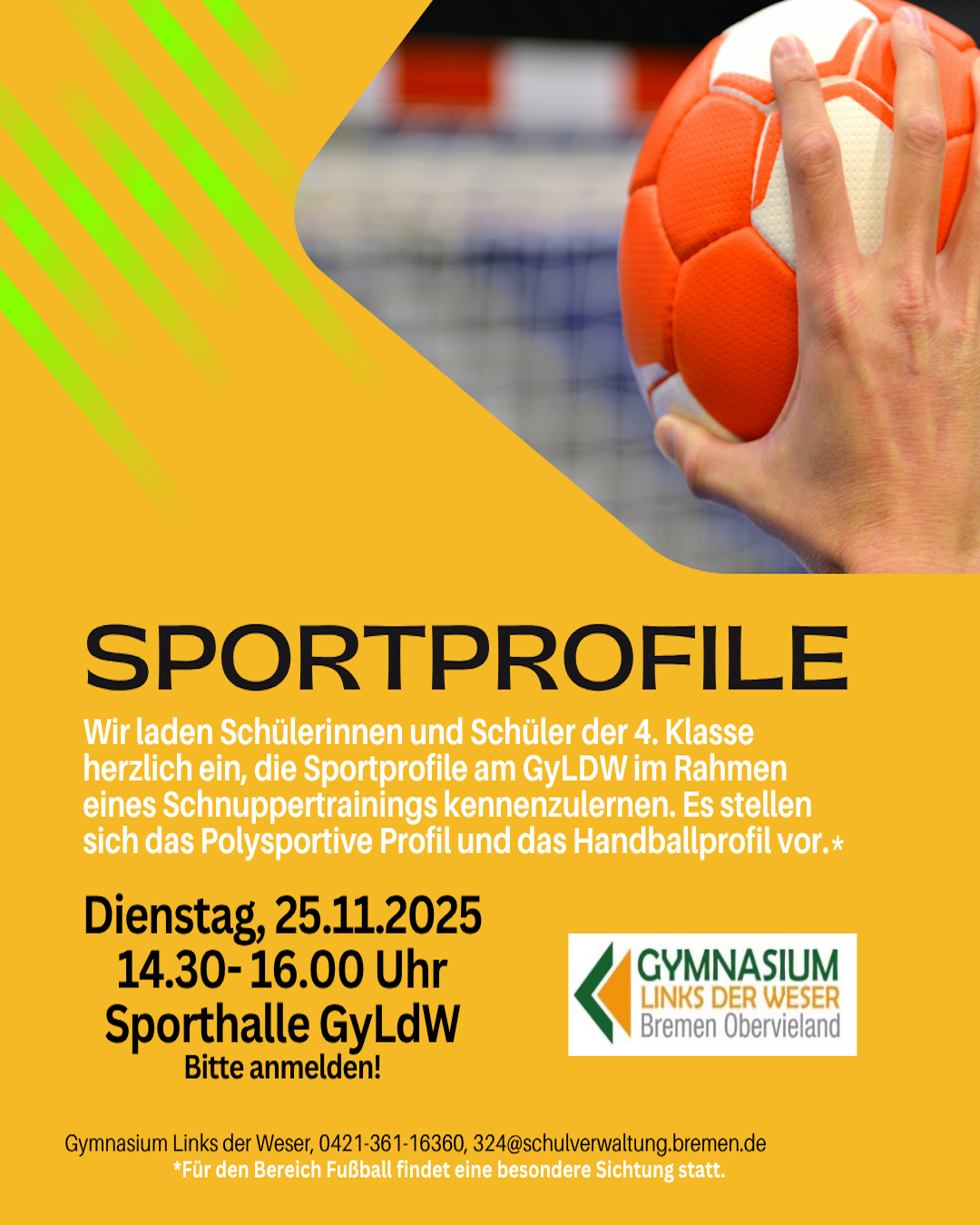 Schnuppertraining der Sportprofile am Gymnasium Links der Weser